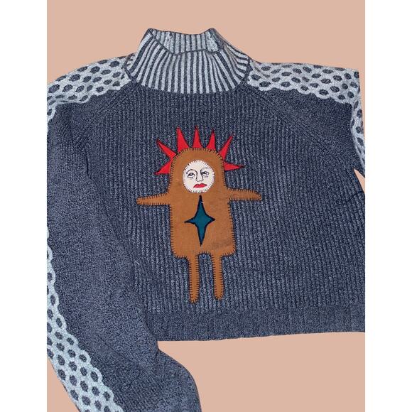 wild fable Sweaters - Small Upcycled Knit Sweater | Wild Fable Maximalist Reworked Recycled Fashion